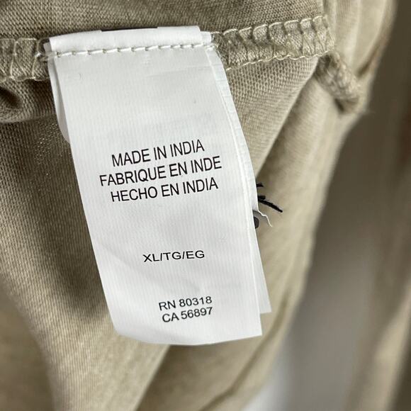 Lucky Brand Venice Burnout Cream Beige Tan Long Sleeve Henley T Shirt Men's XL - Picture 5 of 9